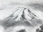 Japanese Mt Fuji Art Board Painting Shikishi Paper Winter Mountain Scene A496