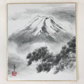 Japanese Mt Fuji Art Board Painting Shikishi Paper Winter Mountain Scene A496