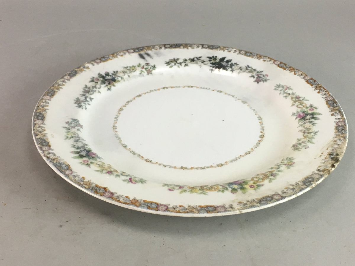 Japanese National China St. Joan Round Porcelain Plate Flower Vtg Japan PT176