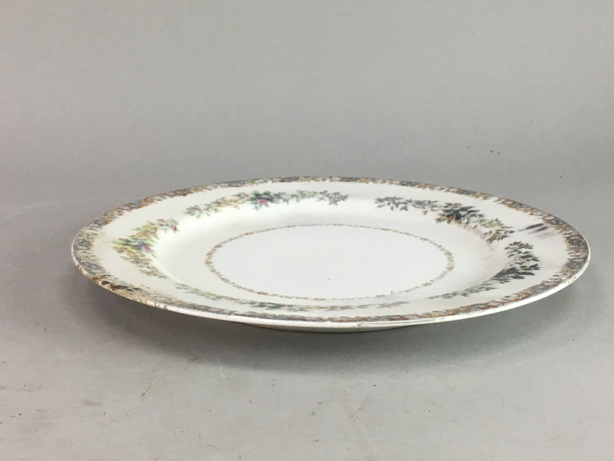 Japanese National China St. Joan Round Porcelain Plate Flower Vtg Japan PT176