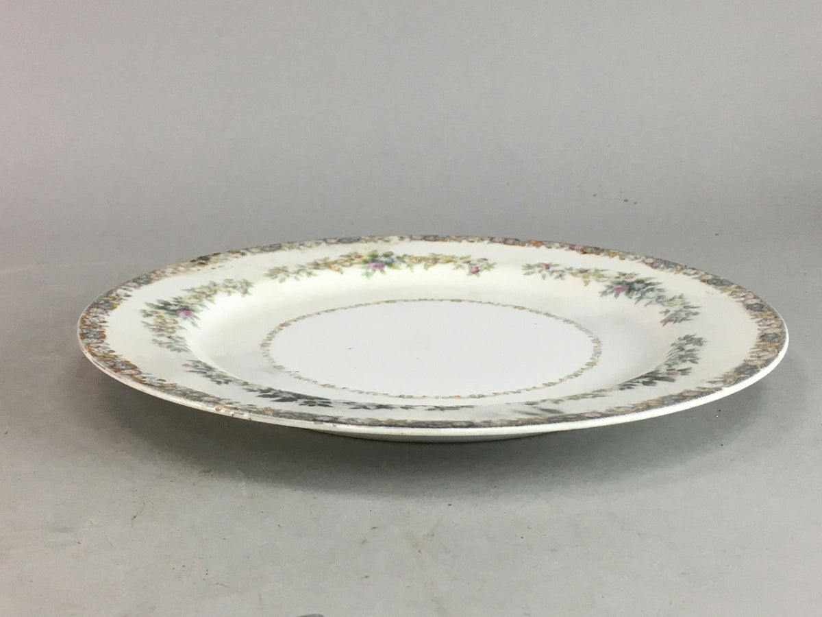 Japanese National China St. Joan Round Porcelain Plate Flower Vtg Japan PT176