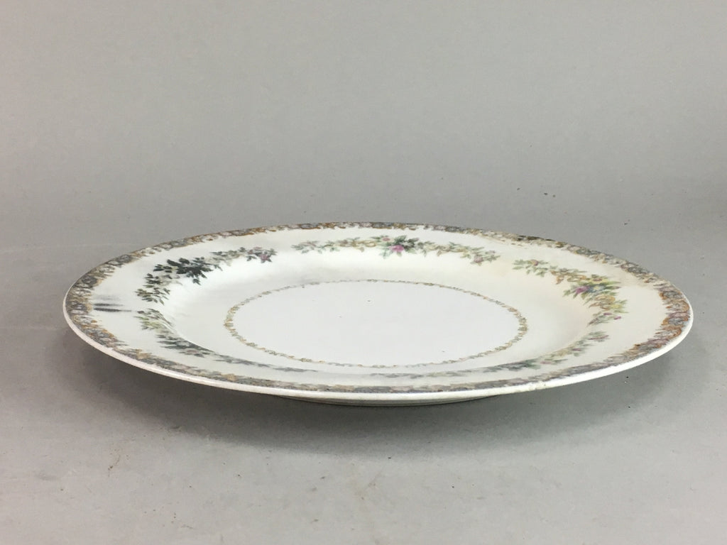 Japanese National China St. Joan Round Porcelain Plate Flower Vtg Japan PT176