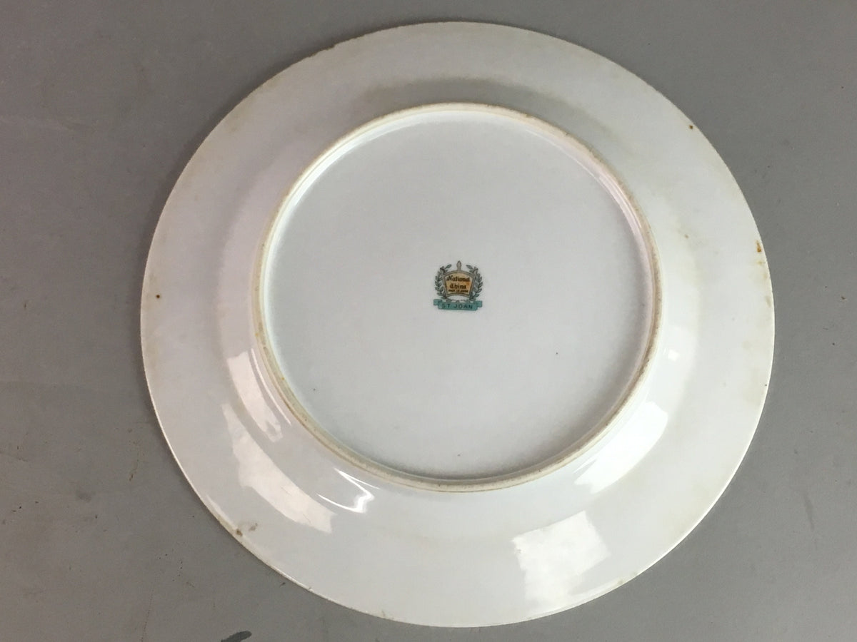 Japanese National China St. Joan Round Porcelain Plate Flower Vtg Japan PT176