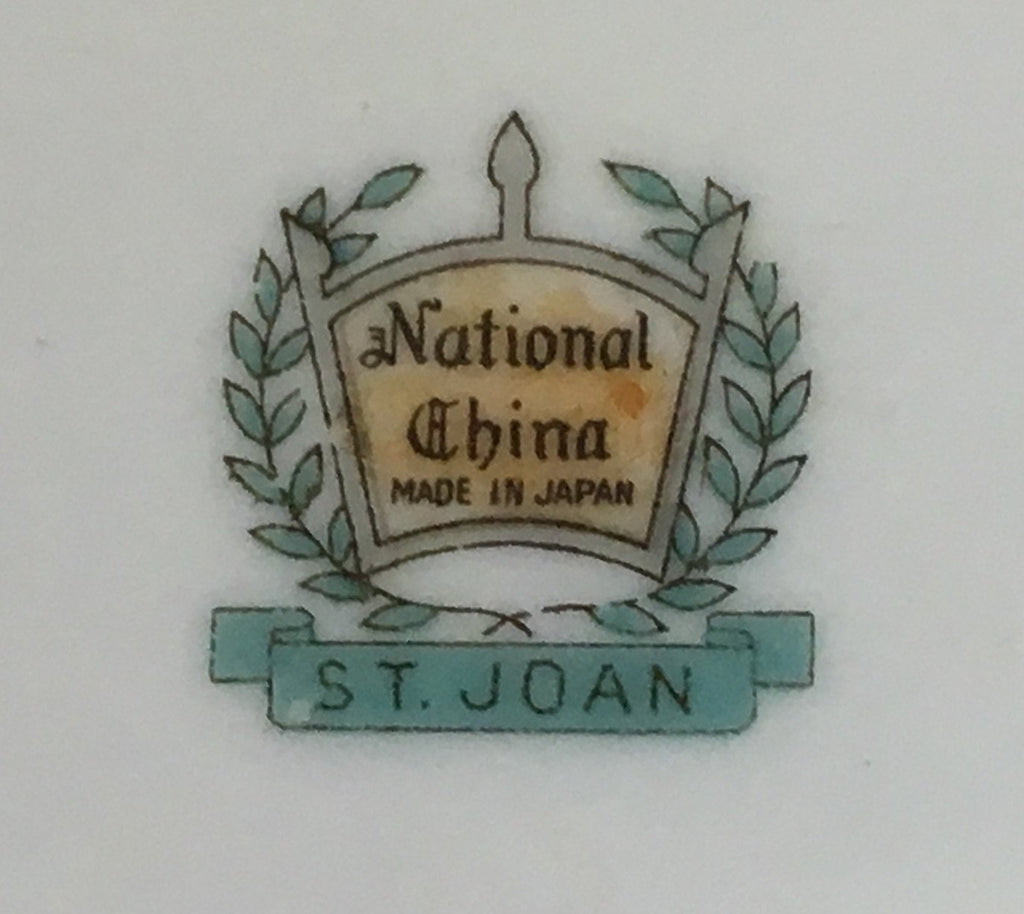 Japanese National China St. Joan Round Porcelain Plate Flower Vtg Japan PT176