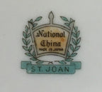 Japanese National China St. Joan Round Porcelain Plate Flower Vtg Japan PT176