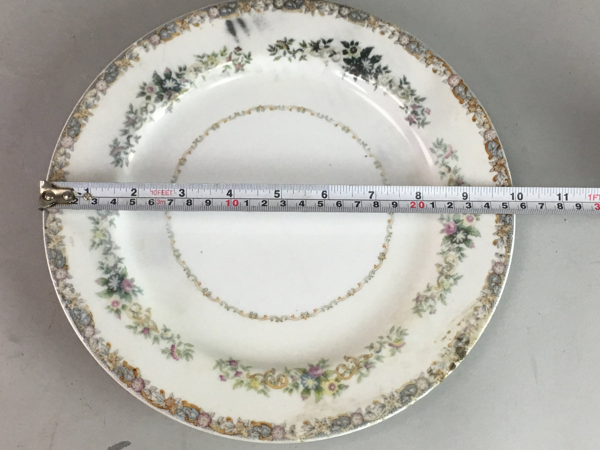 Japanese National China St. Joan Round Porcelain Plate Flower Vtg Japan PT176