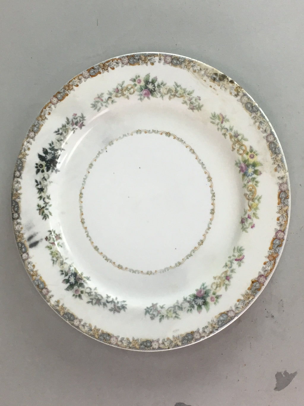 Japanese National China St. Joan Round Porcelain Plate Flower Vtg Japan PT176