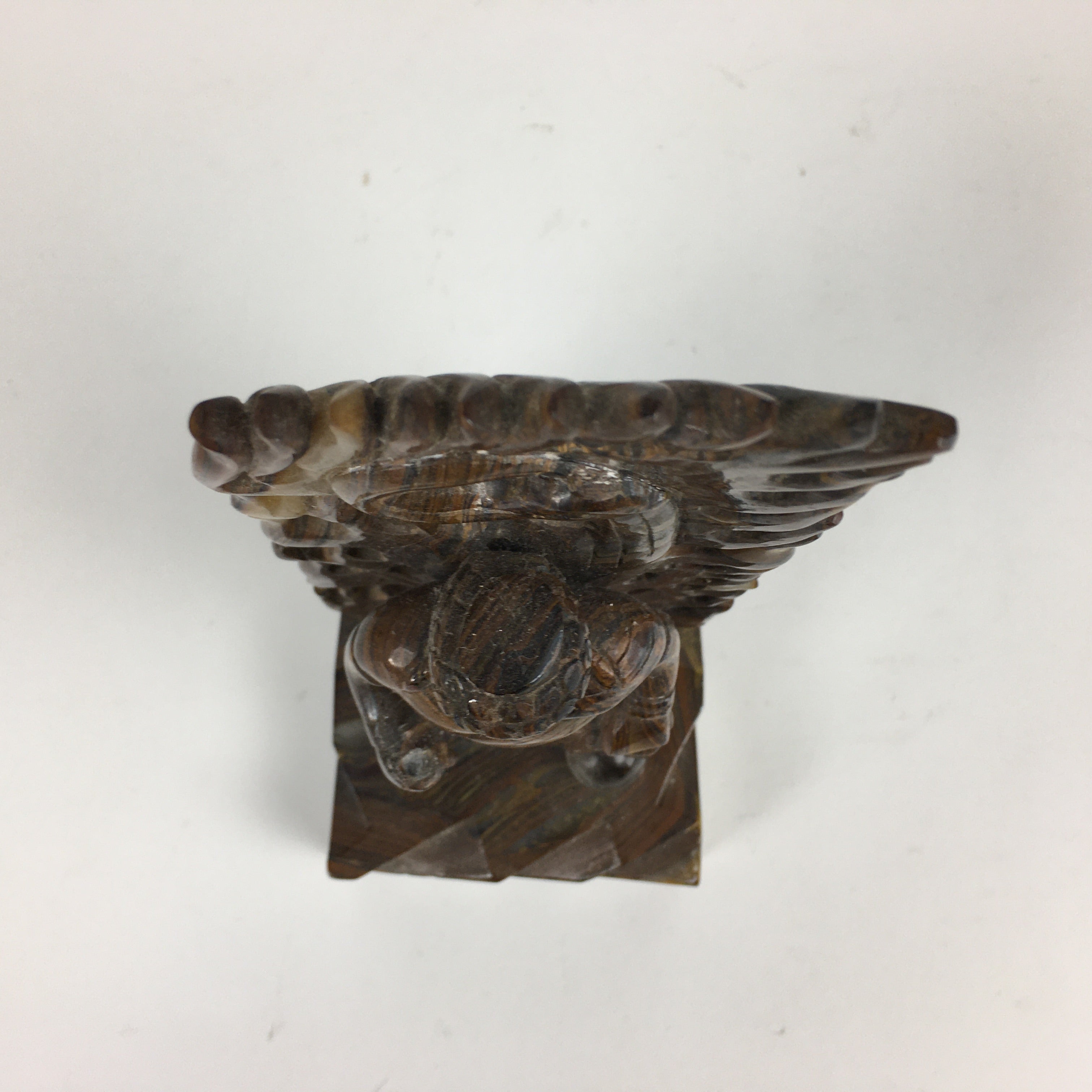 Japanese Natural Stone Buddhist Statue Vtg Tiger Eye Power Stone Crystal BD758