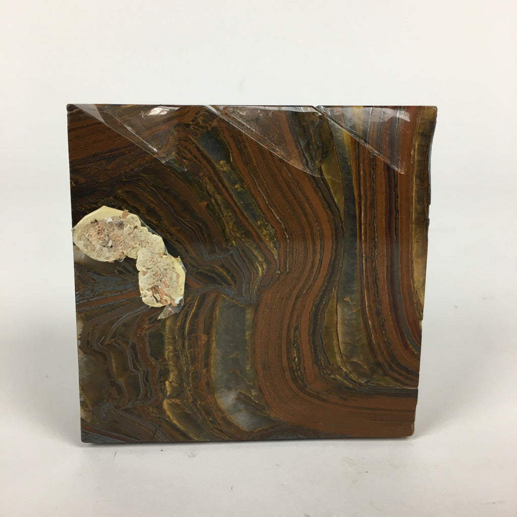 Japanese Natural Stone Buddhist Statue Vtg Tiger Eye Power Stone Crystal BD758