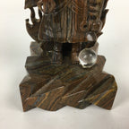 Japanese Natural Stone Buddhist Statue Vtg Tiger Eye Power Stone Crystal BD758