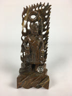 Japanese Natural Stone Buddhist Statue Vtg Tiger Eye Power Stone Crystal BD758