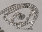 Japanese Necklace Cloisonne Oval Pendant Vtg Metal Glass Blue Silver JK54