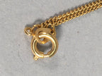 Japanese Necklace Pendant Green Stone Vtg Set 38cm Long Gold Color Chain JK37