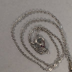 Japanese Necklace Rose Pendant Vtg Metal Silver JK109