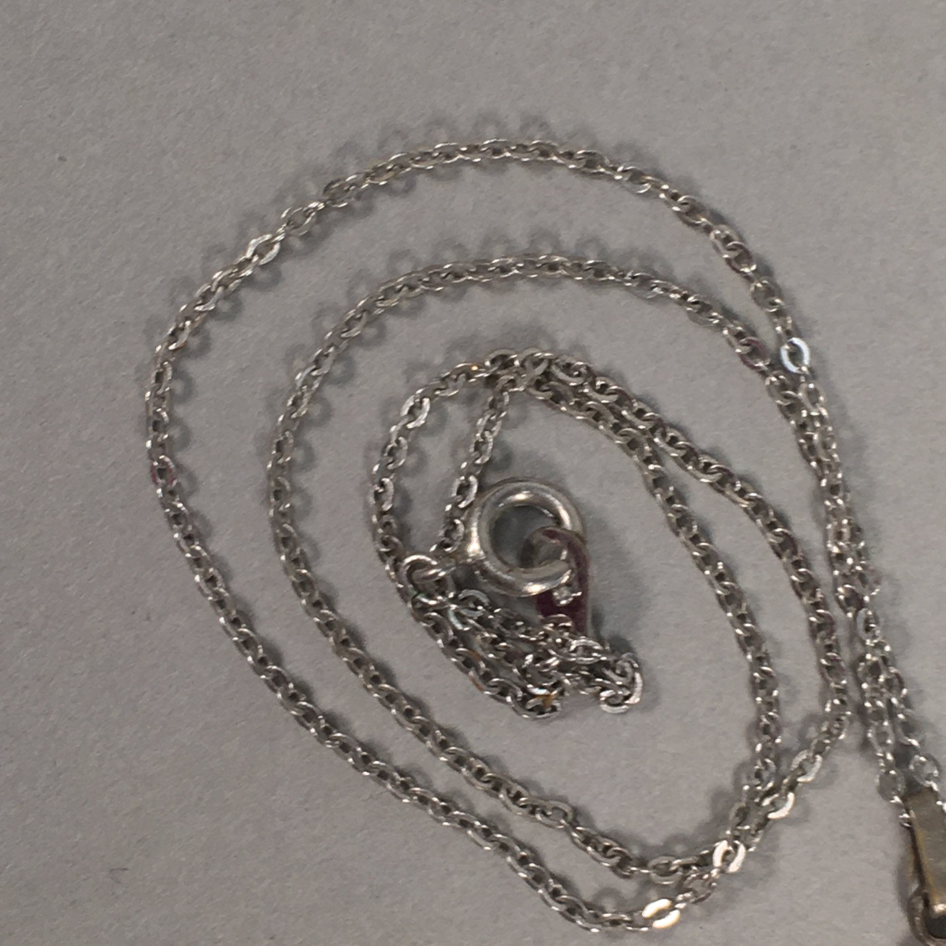 Japanese Necklace Rose Pendant Vtg Metal Silver JK109