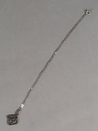 Japanese Necklace Rose Pendant Vtg Metal Silver JK109