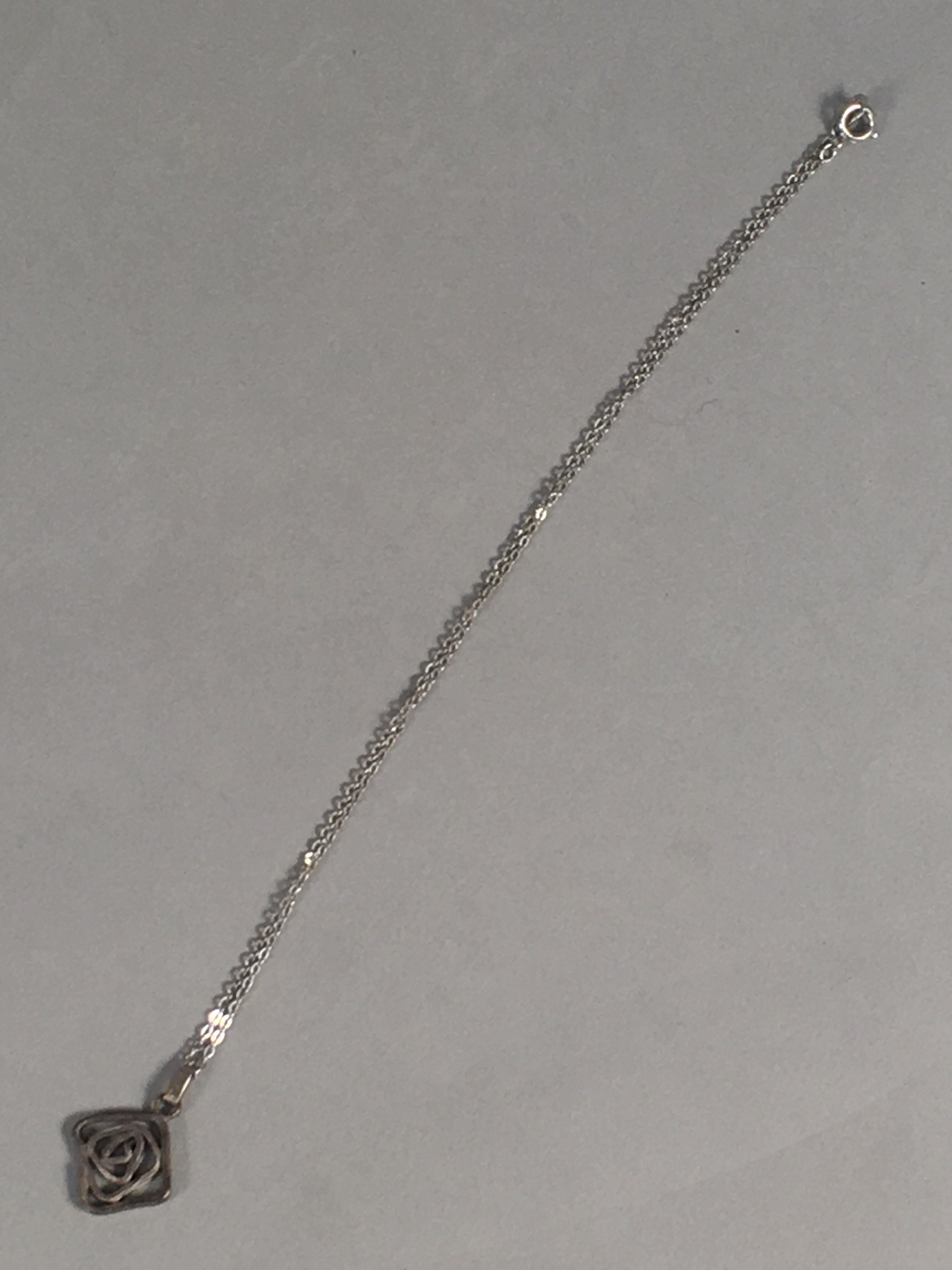 Japanese Necklace Rose Pendant Vtg Metal Silver JK109