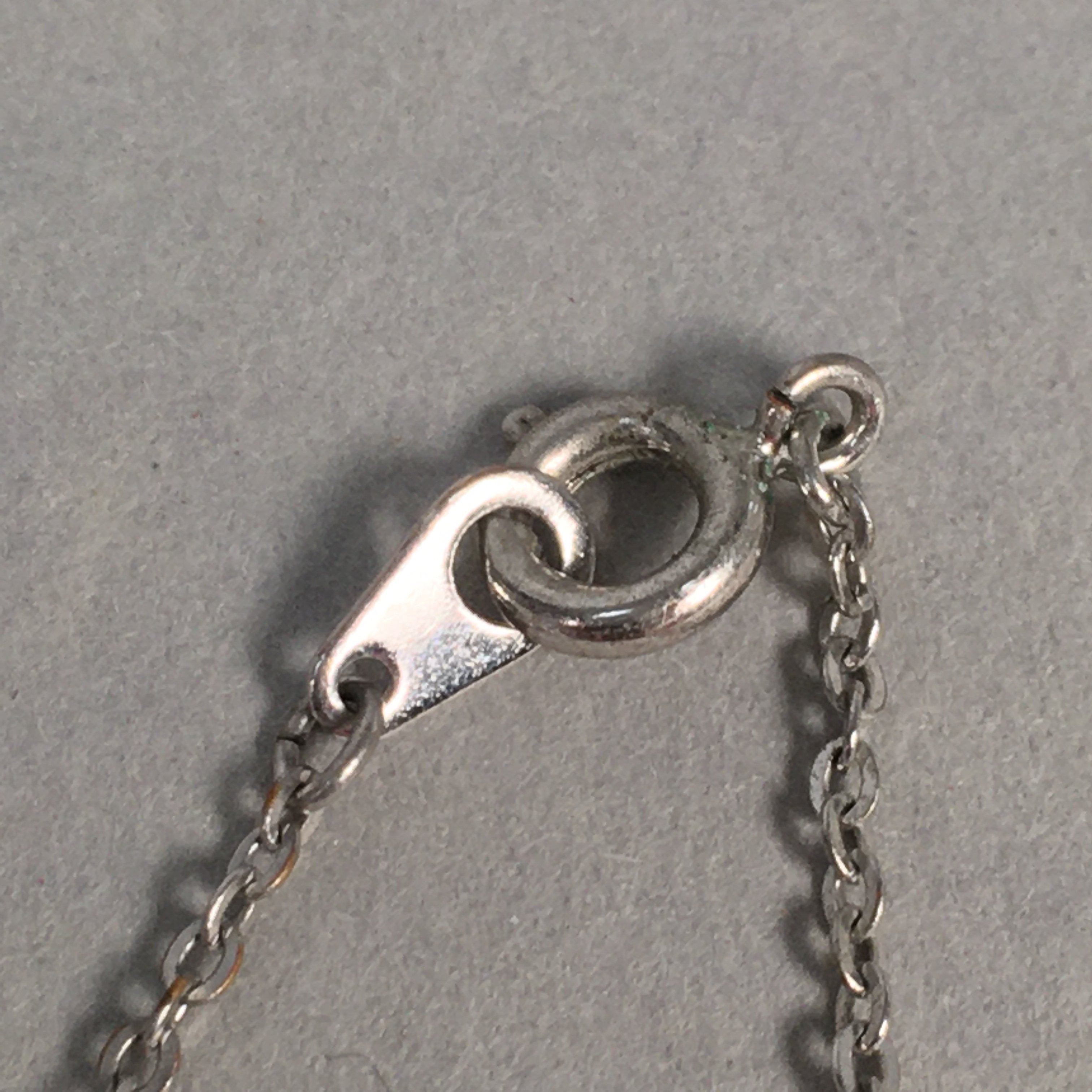Japanese Necklace Rose Pendant Vtg Metal Silver JK109