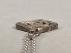 Japanese Necklace Rose Pendant Vtg Metal Silver JK109