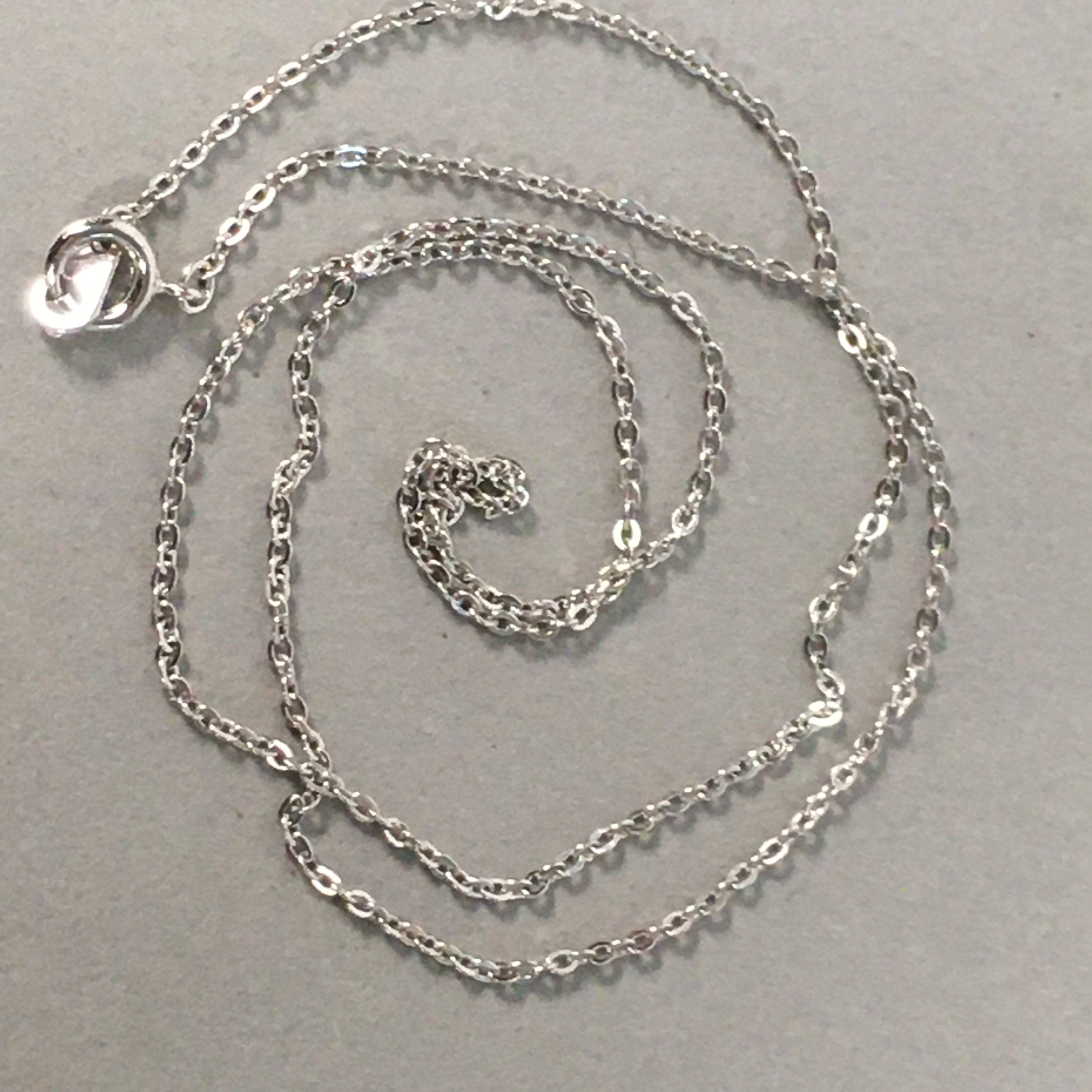 Japanese Necklace Vtg 45cm Long Silver Plated Chain NS Mark JK47