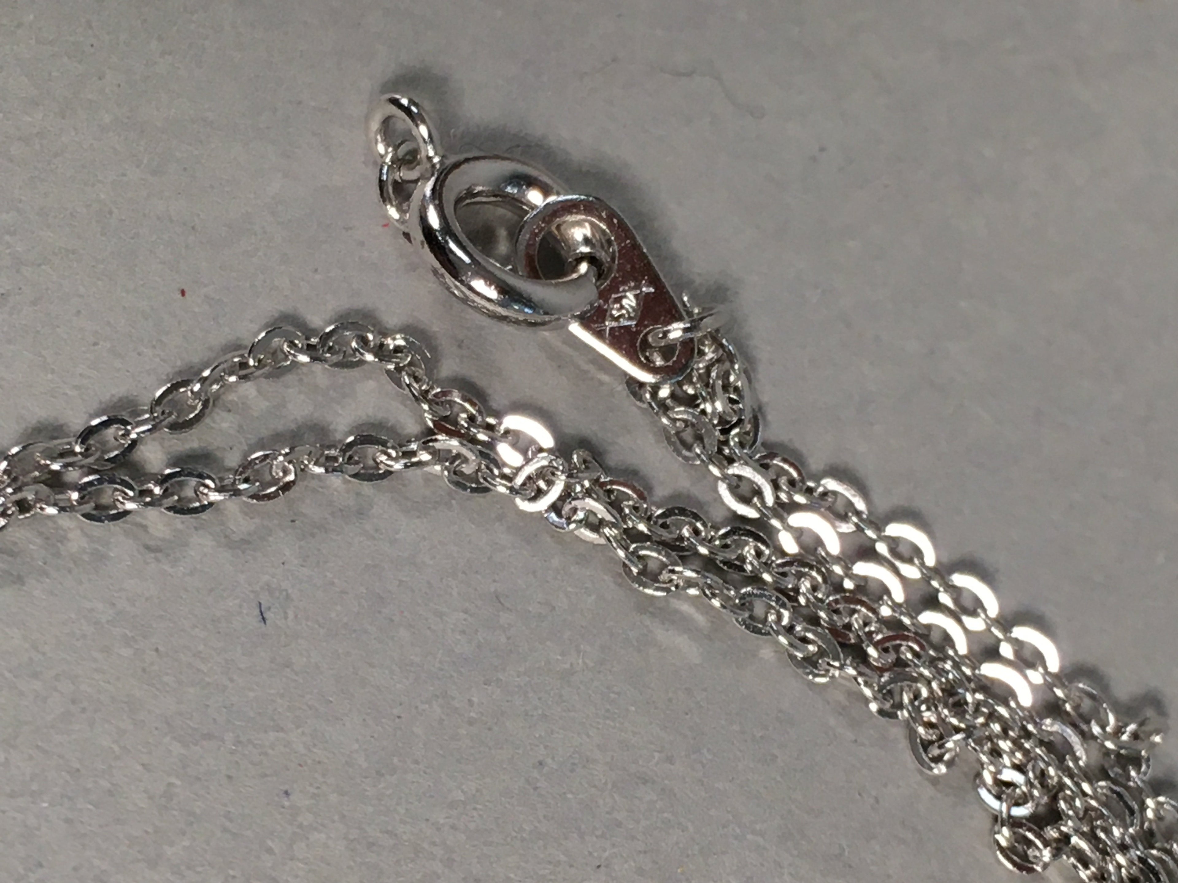 Japanese Necklace Vtg 45cm Long Silver Plated Chain NS Mark JK47