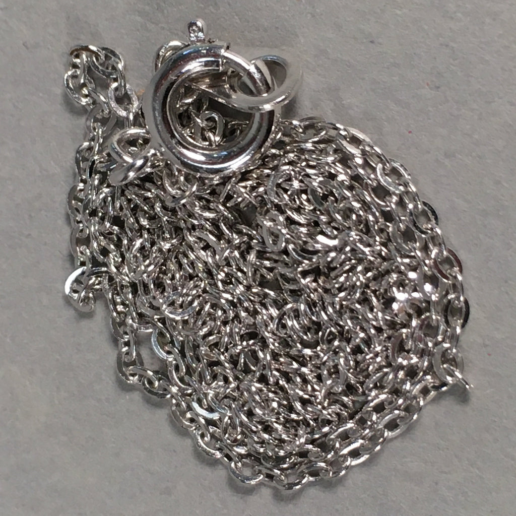 Japanese Necklace Vtg 45cm Long Silver Plated Chain NS Mark JK47