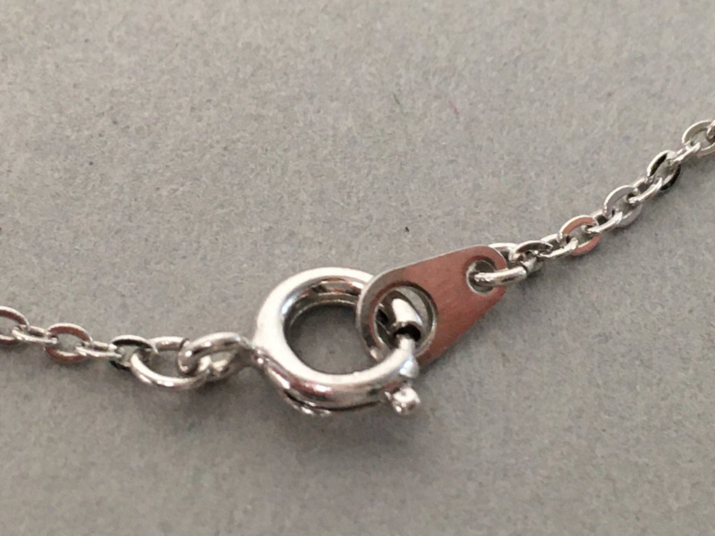 Japanese Necklace Vtg 45cm Long Silver Plated Chain NS Mark JK47