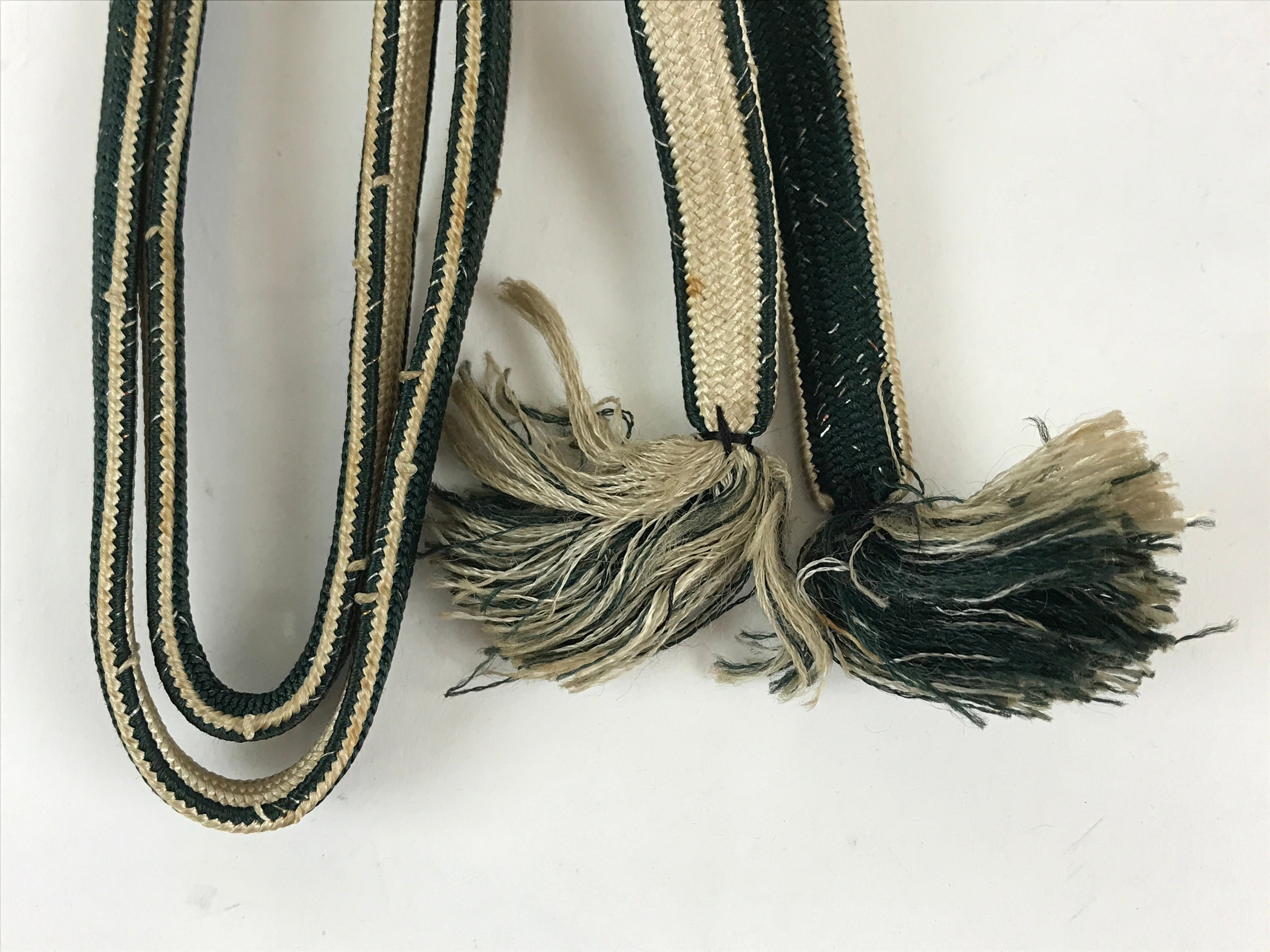Japanese Obijime Kimono Accessory Silk Kumihimo Kimono Cord Green Brown OJ179