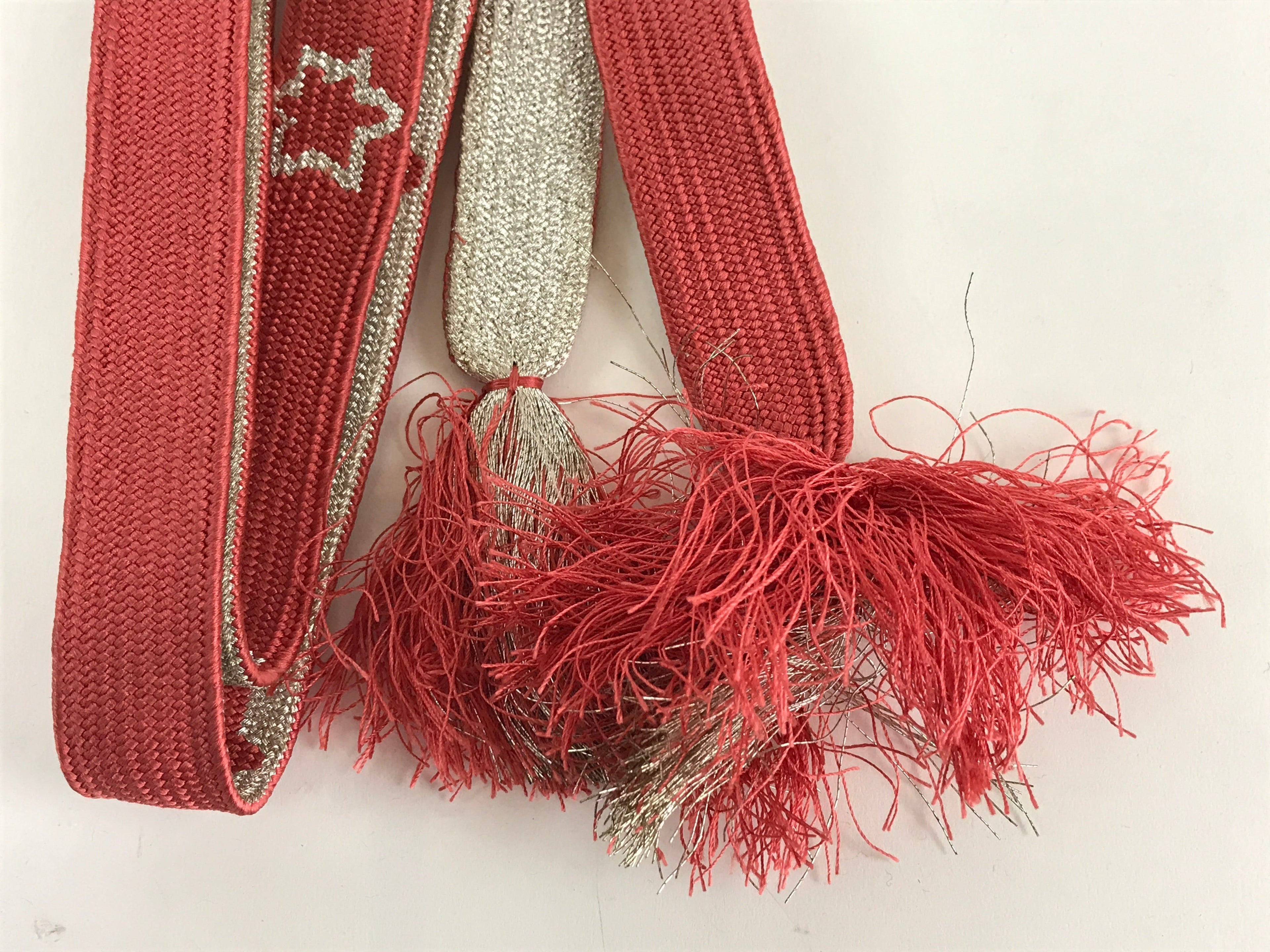 Japanese Obijime Kimono Accessory Silk Kumihimo Kimono Cord Pink Silver OJ169