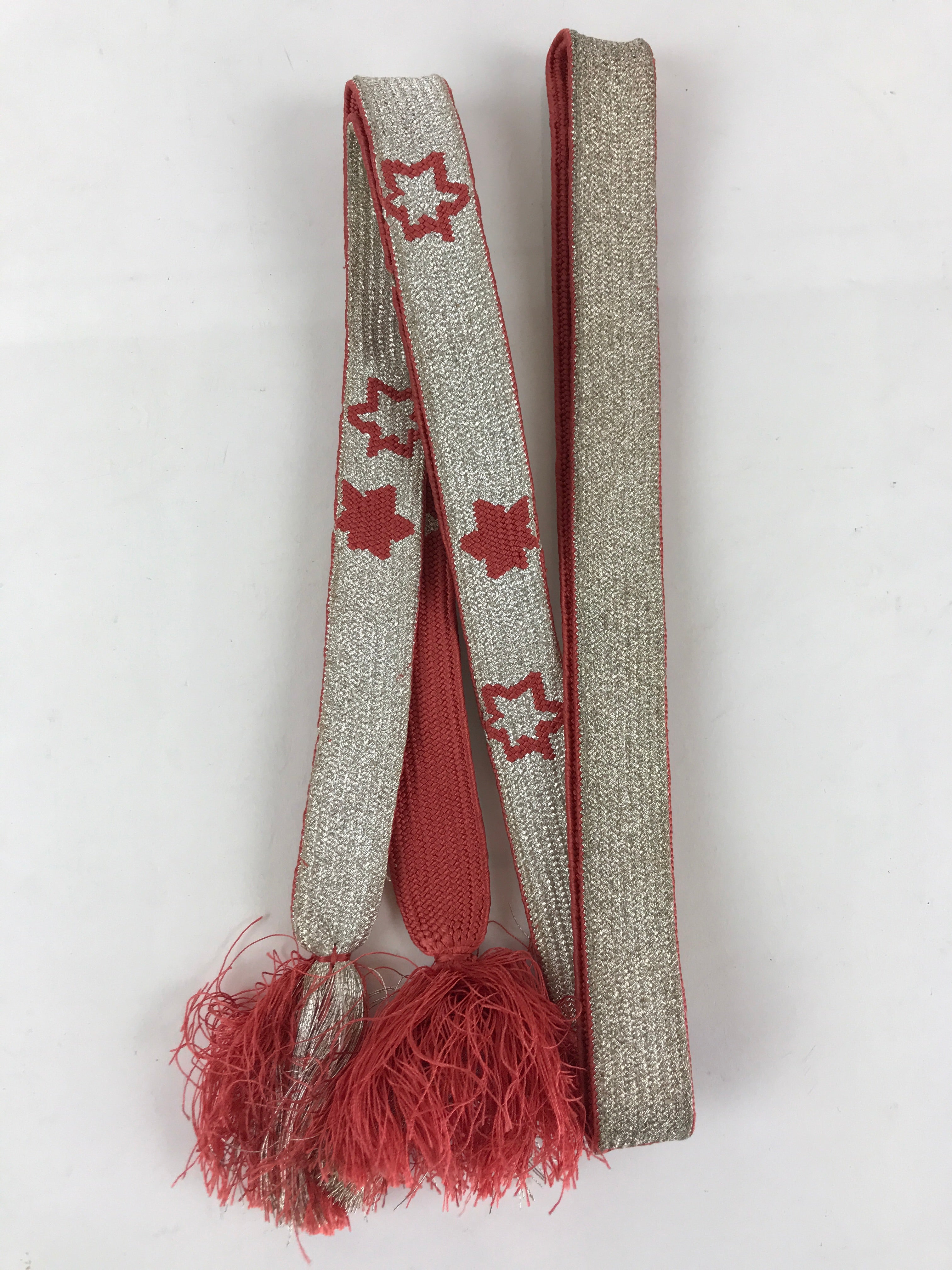 Japanese Obijime Kimono Accessory Silk Kumihimo Kimono Cord Pink Silver OJ169
