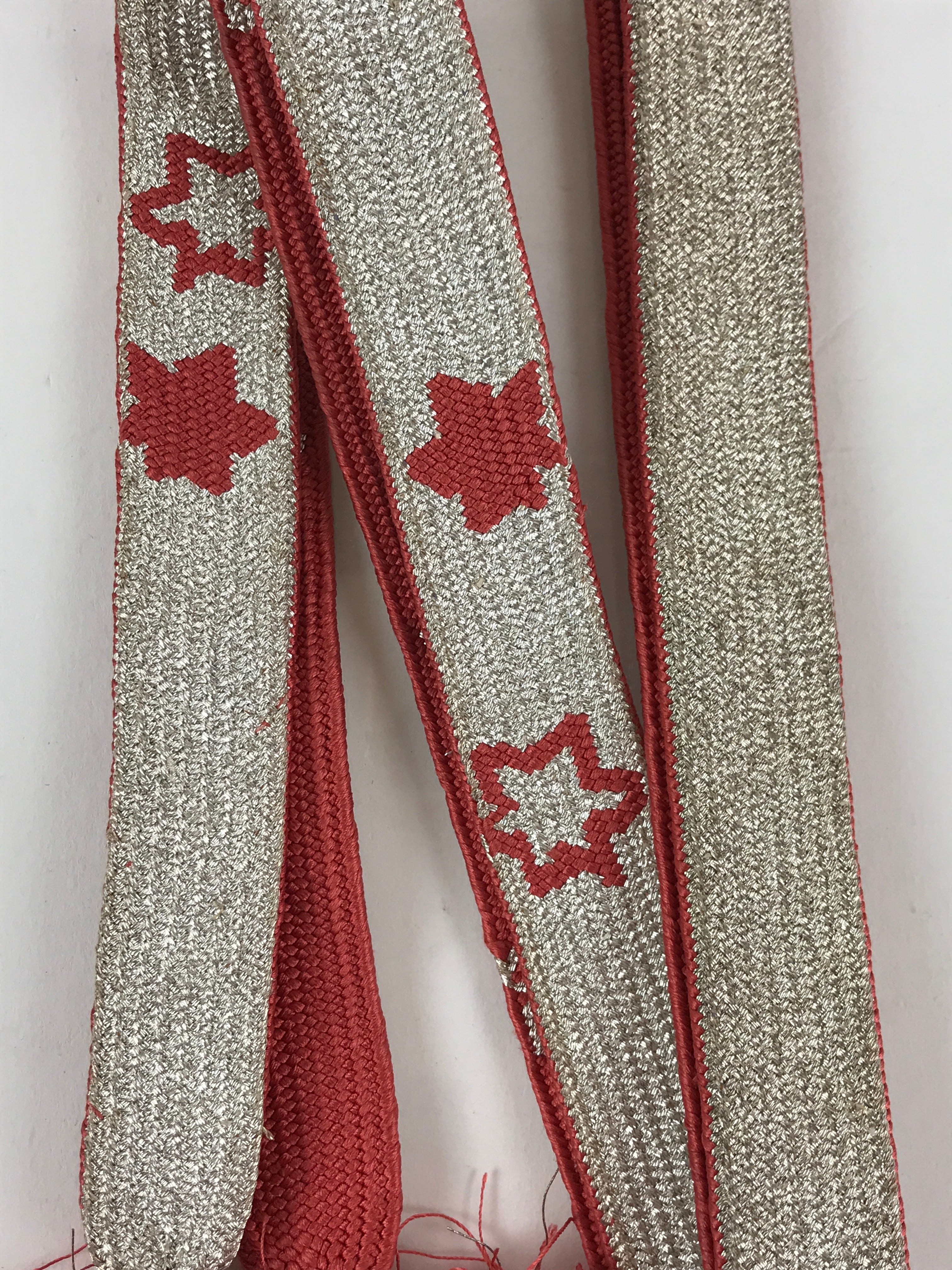 Japanese Obijime Kimono Accessory Silk Kumihimo Kimono Cord Pink Silver OJ169