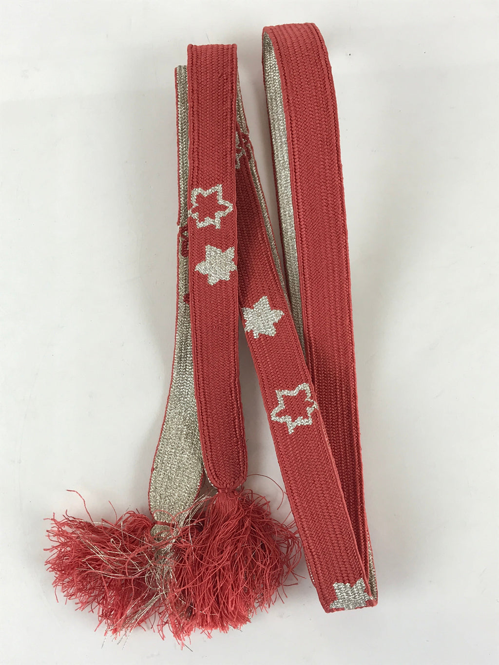 Japanese Obijime Kimono Accessory Silk Kumihimo Kimono Cord Pink Silver OJ169
