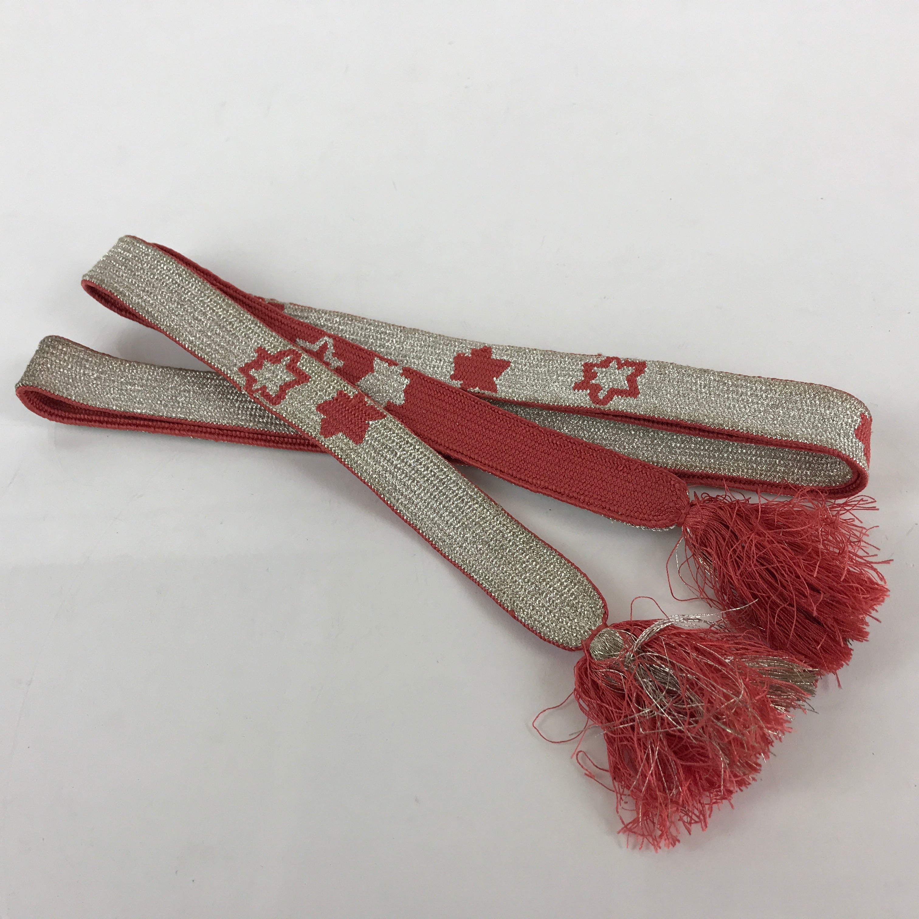 Japanese Obijime Kimono Accessory Silk Kumihimo Kimono Cord Pink Silver OJ169