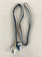 Japanese Obijime Kimono Accessory Silk Kumihimo Vtg Kimono Cord Blue White OJ173