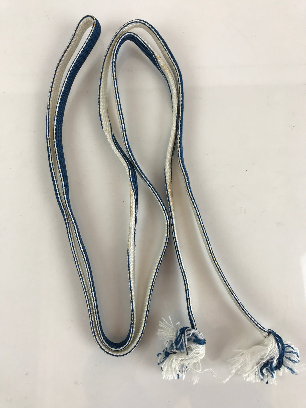 Japanese Obijime Kimono Accessory Silk Kumihimo Vtg Kimono Cord Blue White OJ173