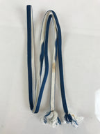 Japanese Obijime Kimono Accessory Silk Kumihimo Vtg Kimono Cord Blue White OJ173