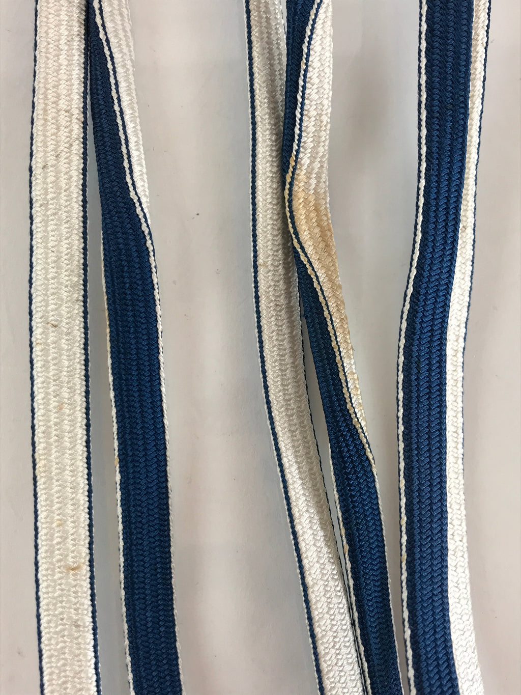 Japanese Obijime Kimono Accessory Silk Kumihimo Vtg Kimono Cord Blue White OJ173