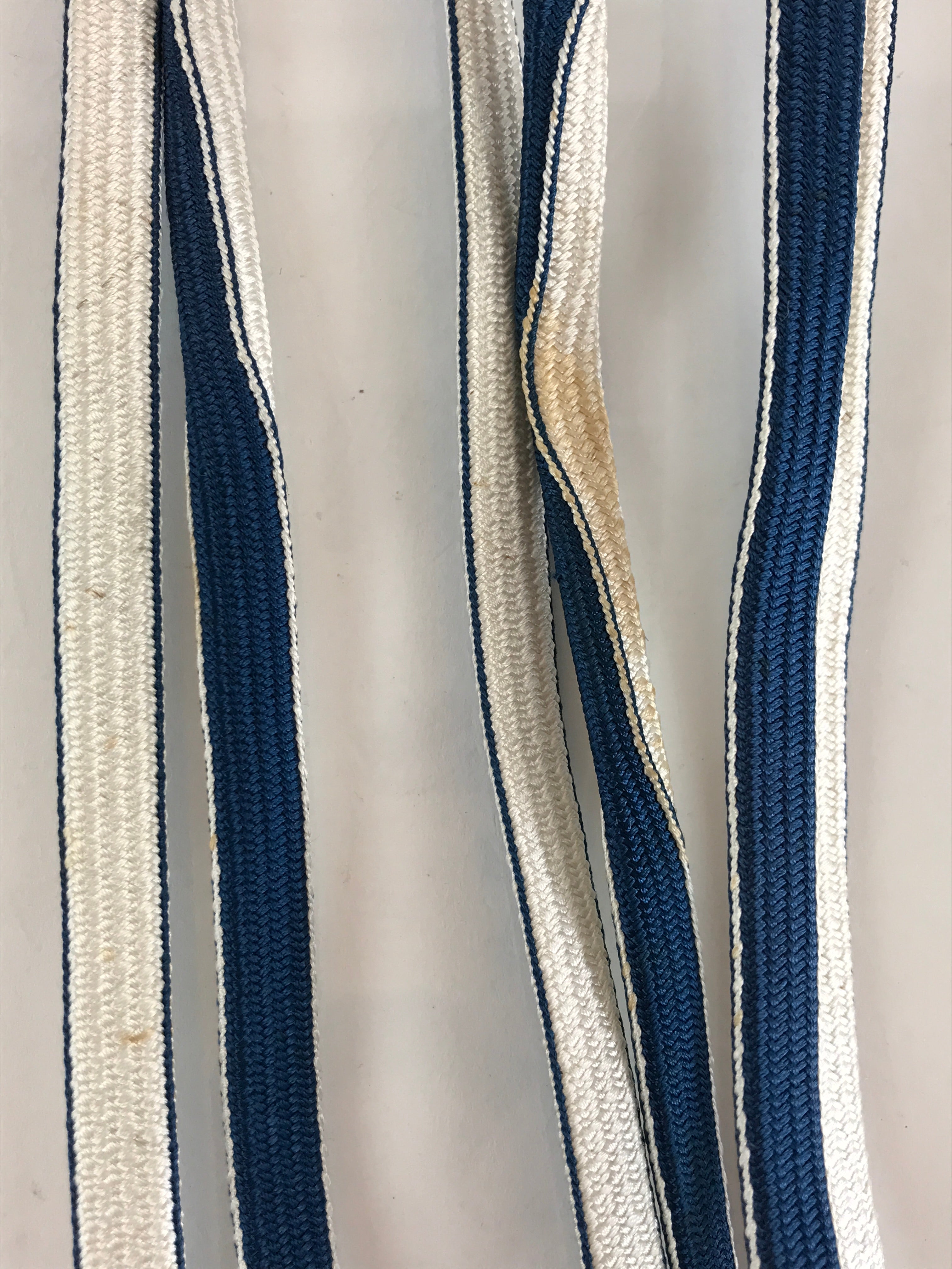Japanese Obijime Kimono Accessory Silk Kumihimo Vtg Kimono Cord Blue White OJ173