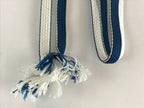Japanese Obijime Kimono Accessory Silk Kumihimo Vtg Kimono Cord Blue White OJ173