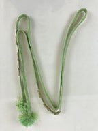 Japanese Obijime Kimono Accessory Silk Kumihimo Vtg Kimono Cord Green Gold OJ177