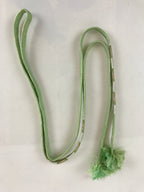 Japanese Obijime Kimono Accessory Silk Kumihimo Vtg Kimono Cord Green Gold OJ177