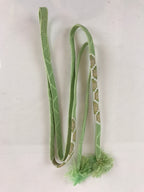 Japanese Obijime Kimono Accessory Silk Kumihimo Vtg Kimono Cord Green Gold OJ177