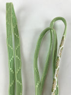 Japanese Obijime Kimono Accessory Silk Kumihimo Vtg Kimono Cord Green Gold OJ177
