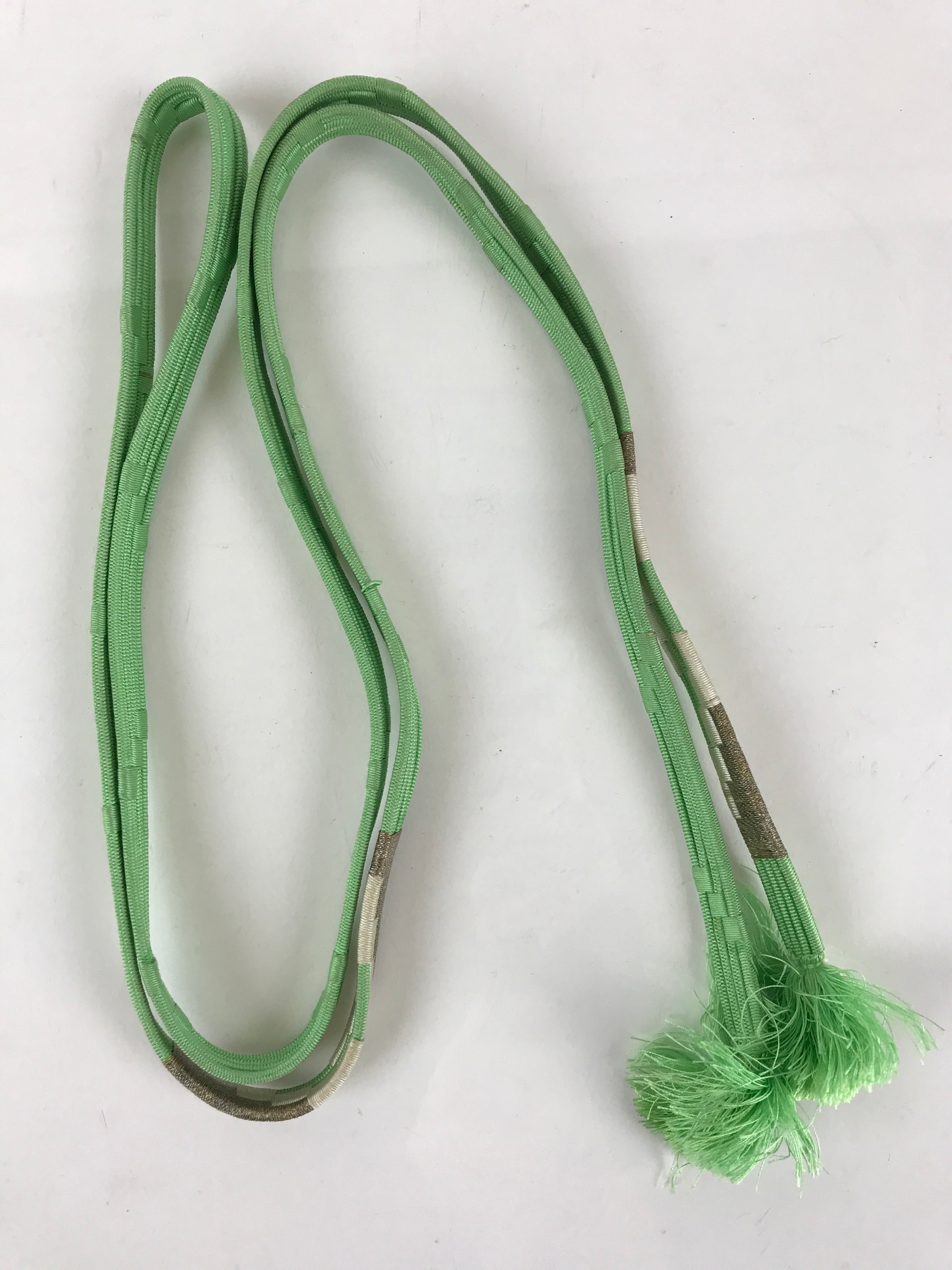 Japanese Obijime Kimono Accessory Silk Kumihimo Vtg Kimono Cord Green OJ178