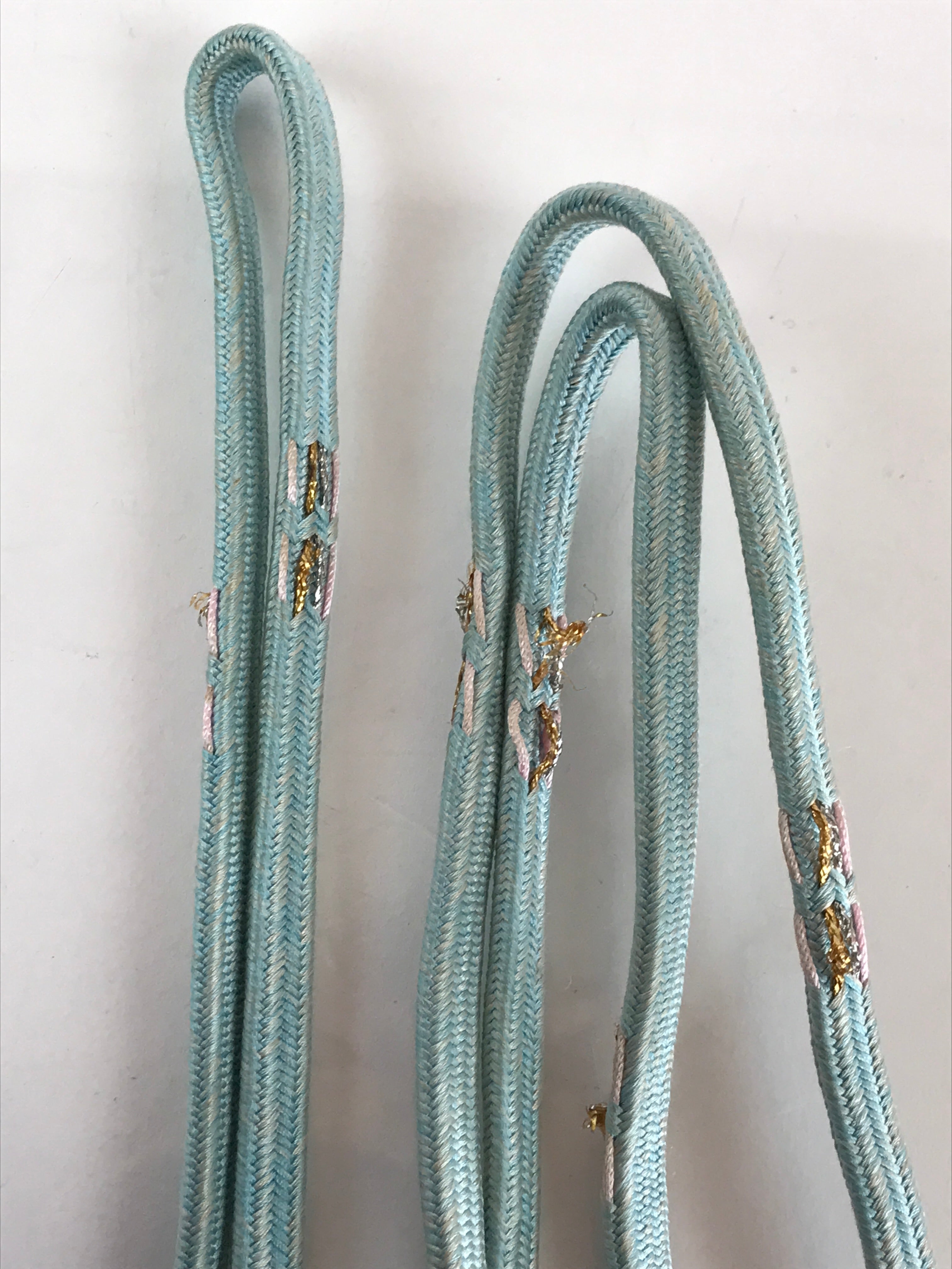 Japanese Obijime Kimono Accessory Silk Kumihimo Vtg Kimono Cord Light Blue OJ172