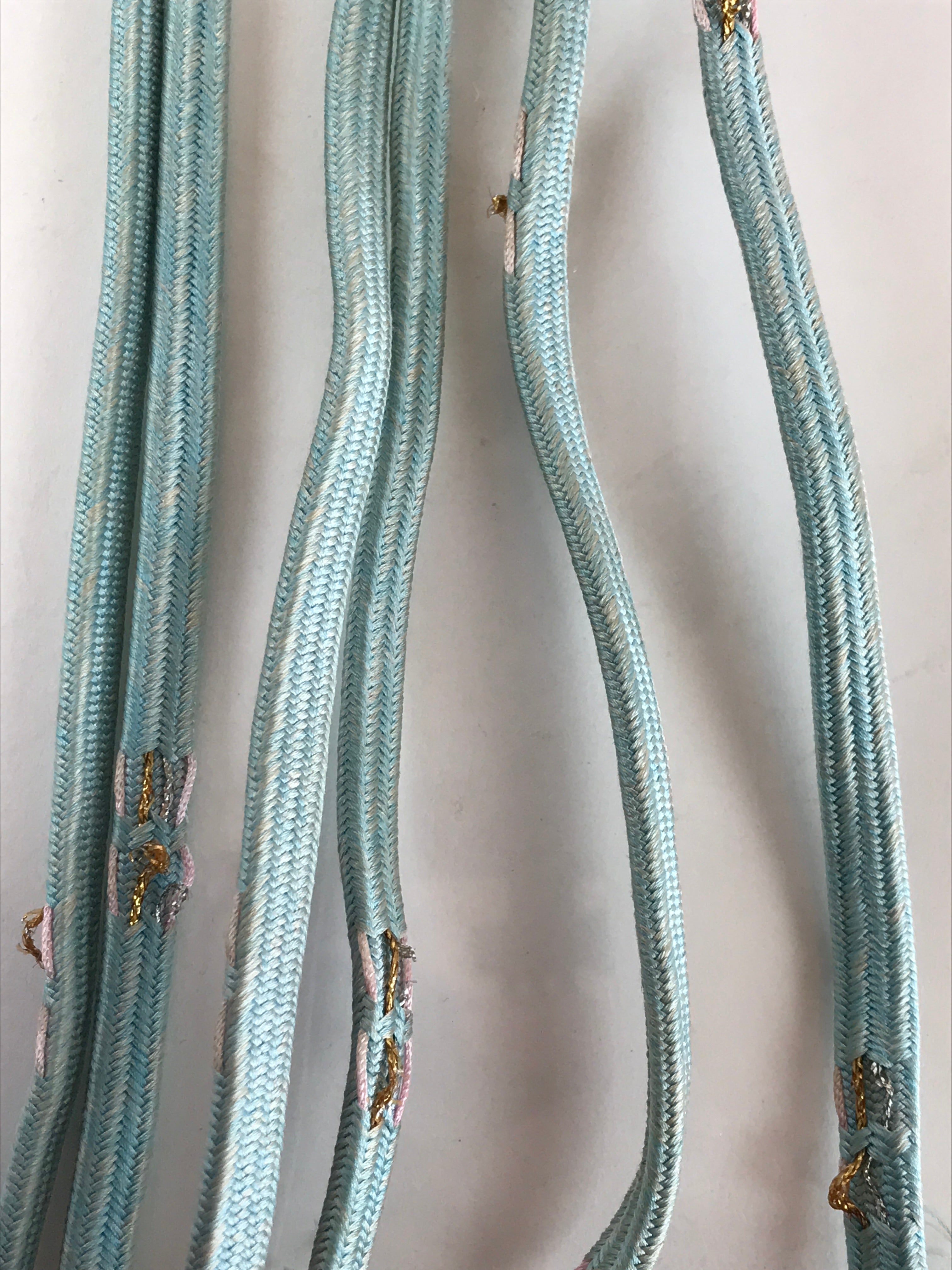 Japanese Obijime Kimono Accessory Silk Kumihimo Vtg Kimono Cord Light Blue OJ172