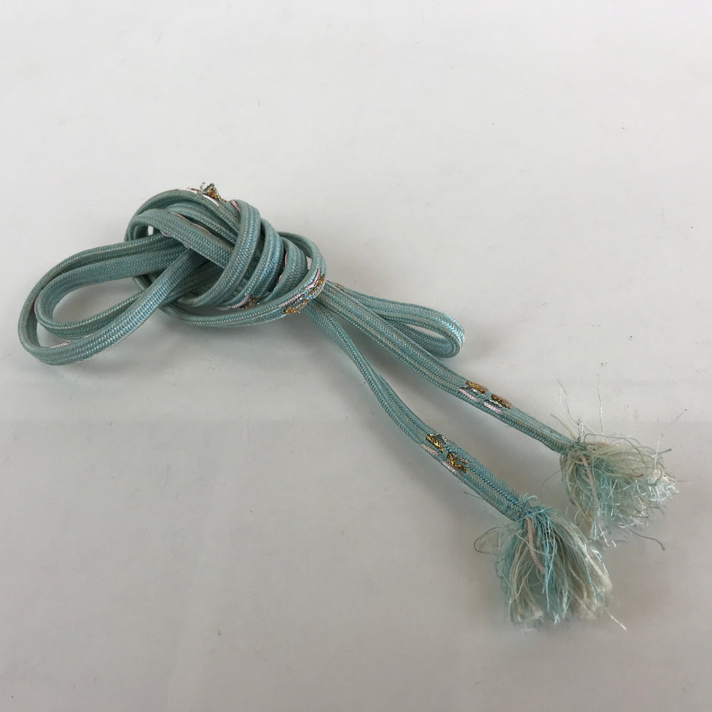 Japanese Obijime Kimono Accessory Silk Kumihimo Vtg Kimono Cord Light Blue OJ172