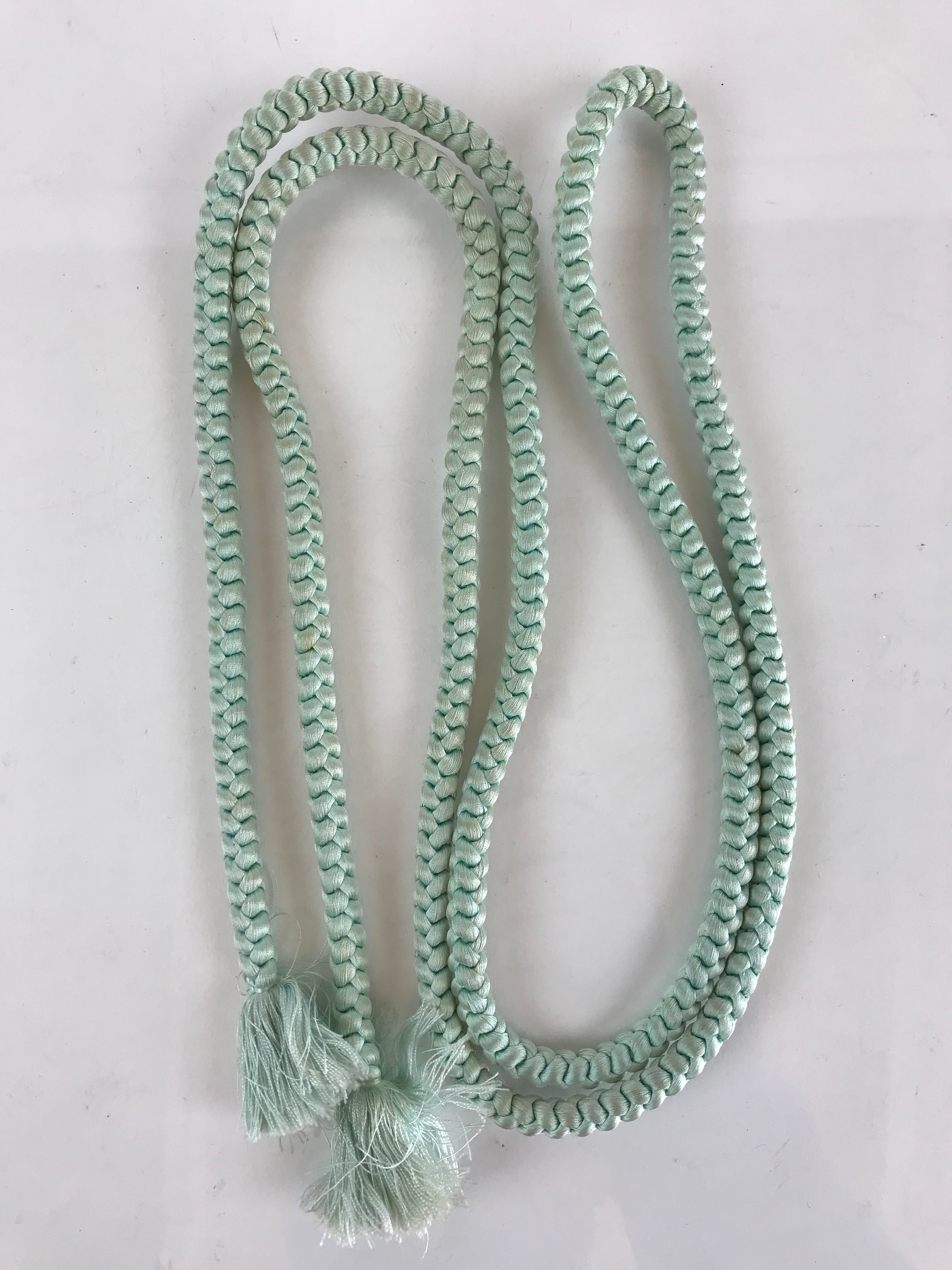 Japanese Obijime Kimono Accessory Silk Kumihimo Vtg Kimono Cord Lt Blue OJ174