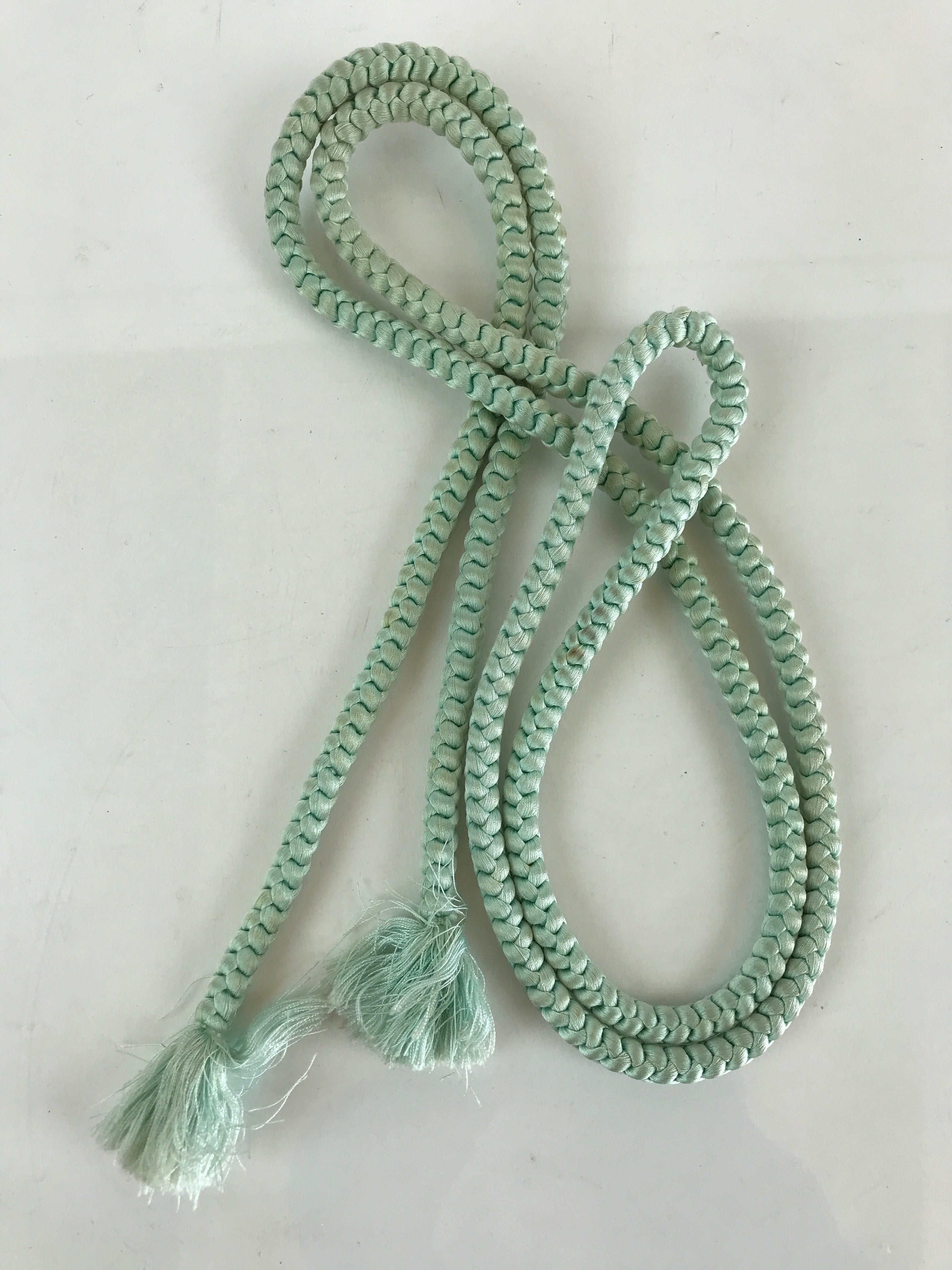 Japanese Obijime Kimono Accessory Silk Kumihimo Vtg Kimono Cord Lt Blue OJ174