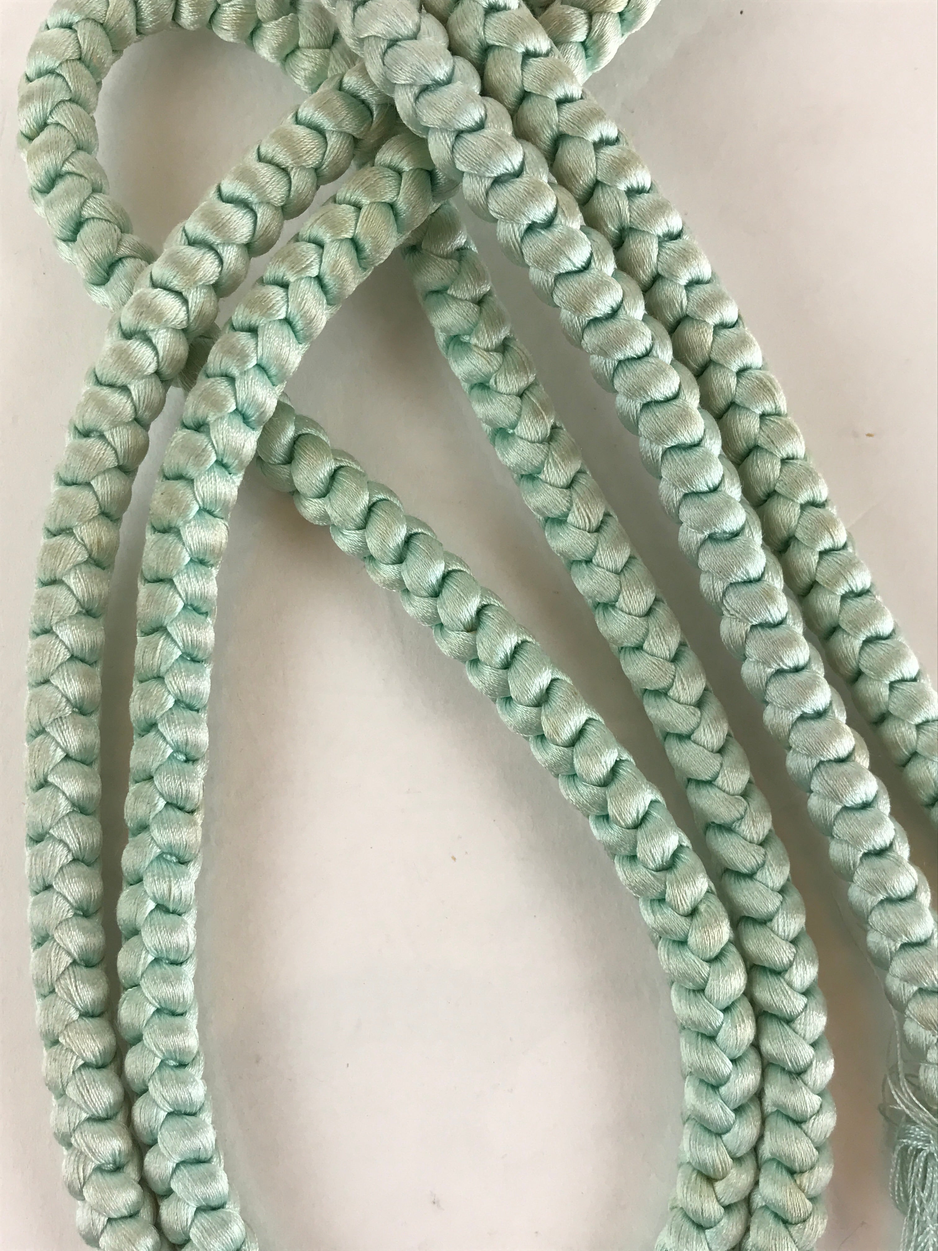 Japanese Obijime Kimono Accessory Silk Kumihimo Vtg Kimono Cord Lt Blue OJ174